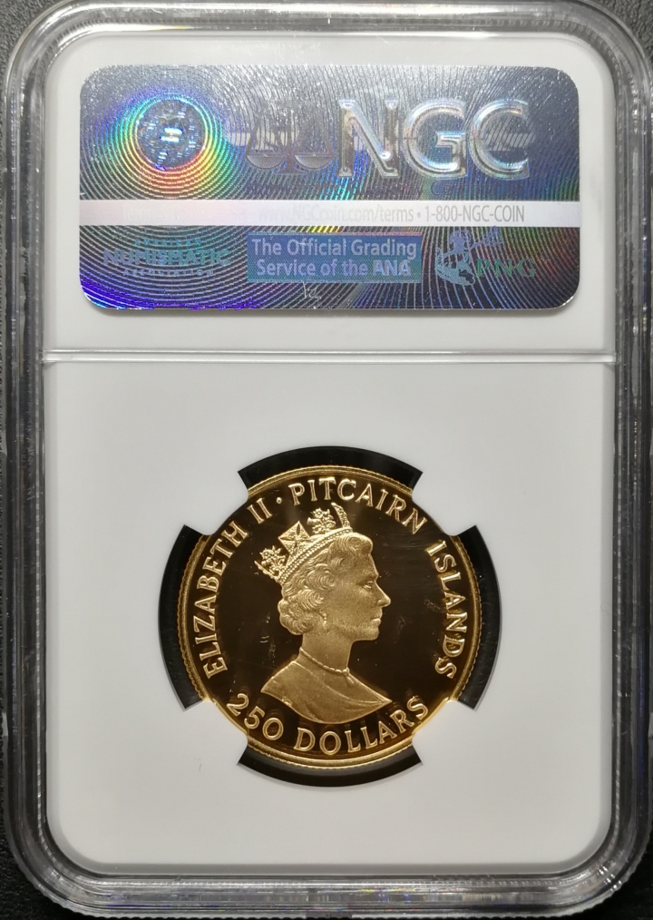 凡希社世界钱币微拍第六十九期 1988皮特凯恩三桅帆船250元金币NGC-PF69UC
