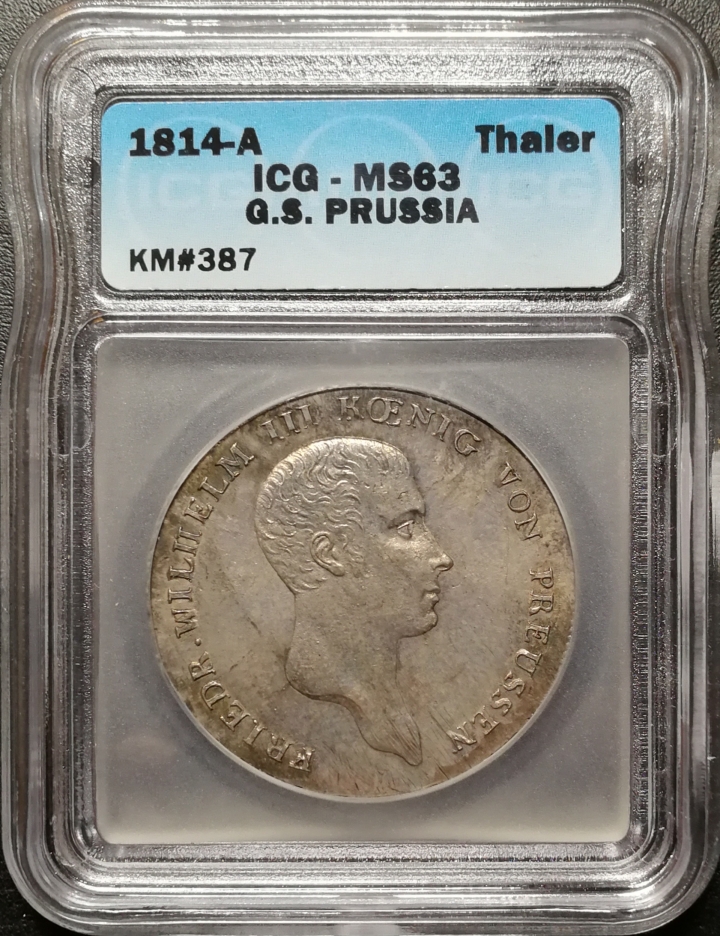 凡希社世界钱币微拍第六十九期 1814普鲁士威三泰勒ICG-MS63