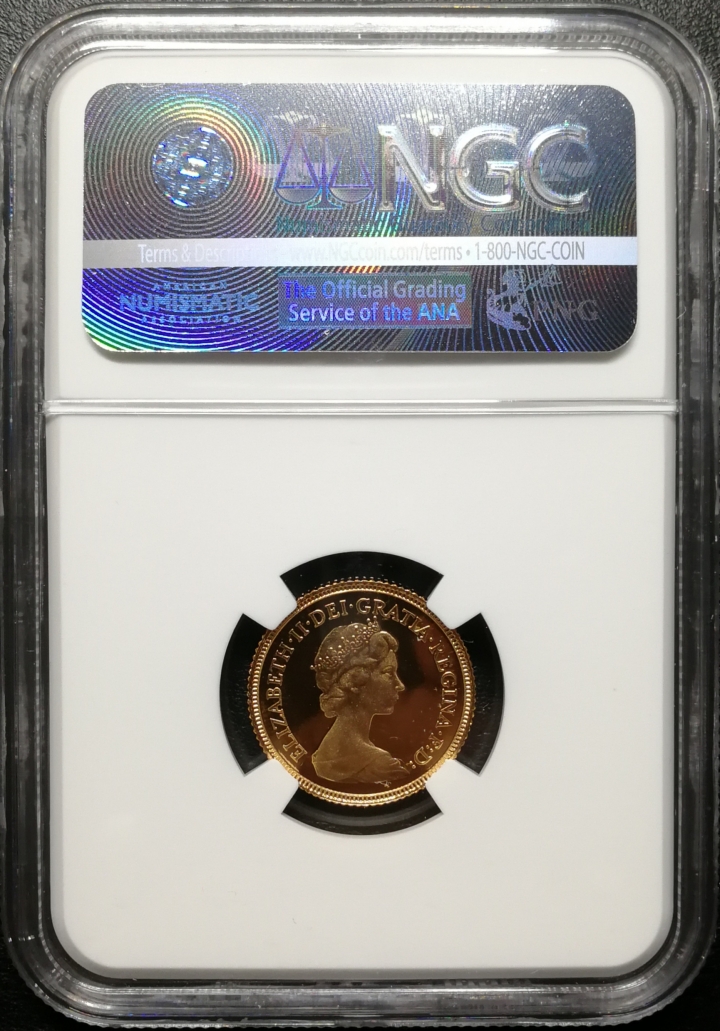 凡希社世界钱币微拍第六十九期 1982英国1/2索维林金币NGC-PF69UC