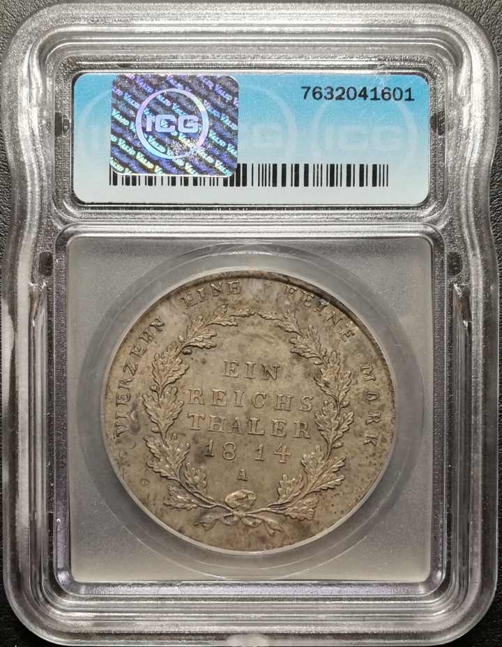 凡希社世界钱币微拍第六十九期 1814普鲁士威三泰勒ICG-MS63