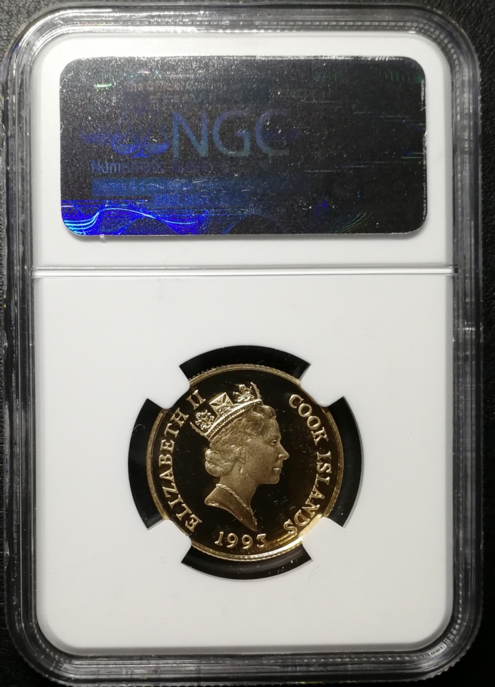 凡希社世界钱币微拍第六十九期 1993库克群岛鹦鹉金币NGC-PF69UC