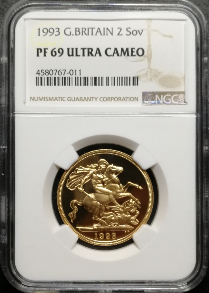 凡希社世界钱币微拍第六十九期 1993英国两金镑NGC-PF69UC 仅414枚