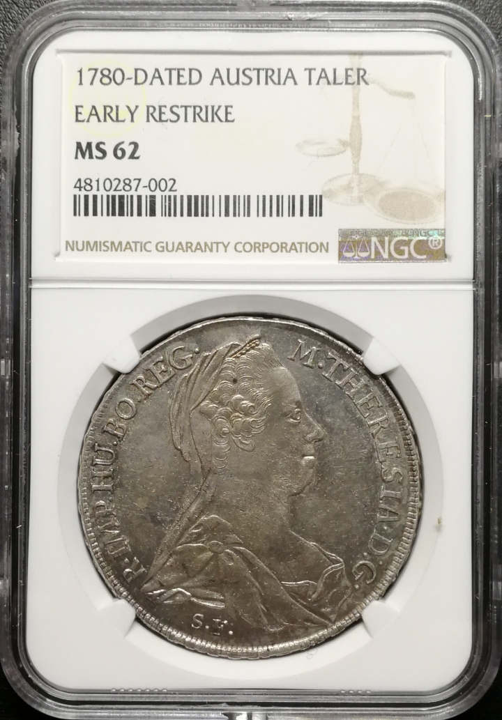 凡希社世界钱币微拍第六十九期 1780特蕾莎泰勒早期后铸NGC-MS62