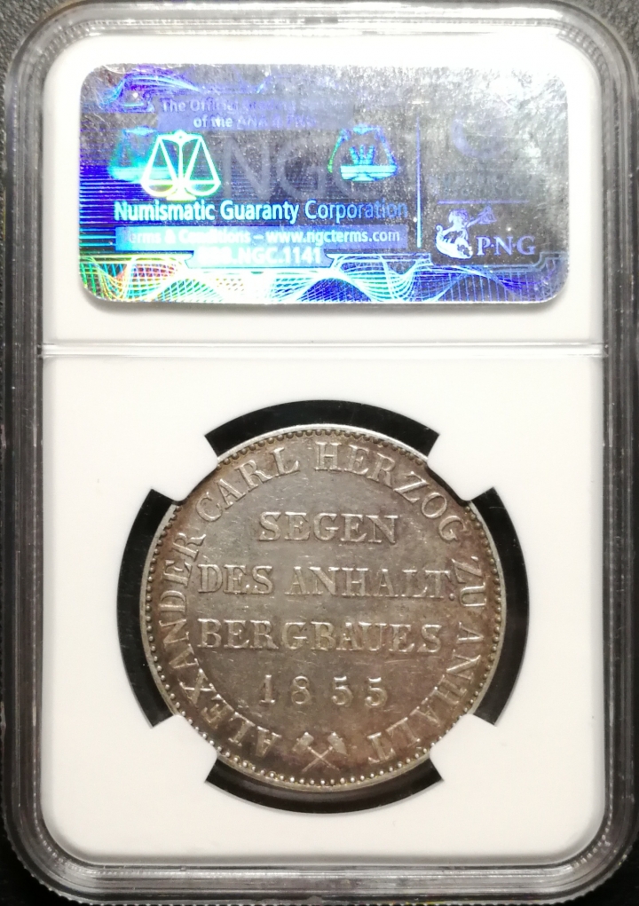 凡希社世界钱币微拍第六十九期 1855安哈特小熊泰勒NGC-AU58