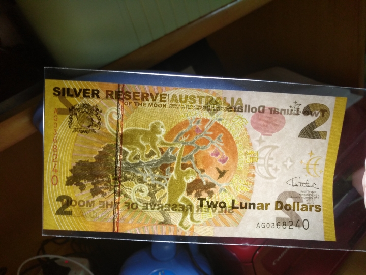 "鲸贝"乐淘第宙号拍卖 2016年澳大利亚2元生肖猴钞，十连号，UNC 