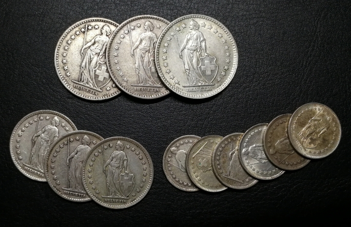 凡希社世界钱币微拍第七十期 瑞朗银币一组十二枚VF/UNC