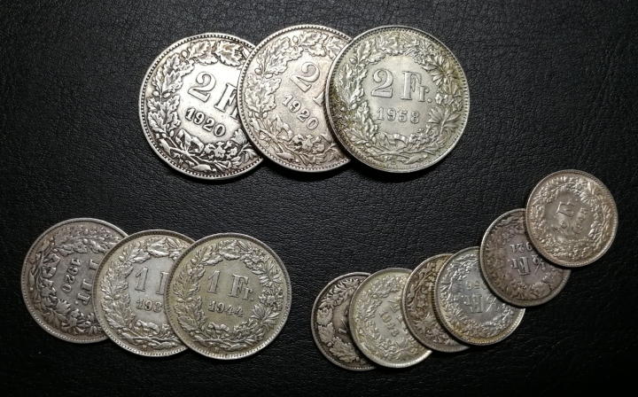 凡希社世界钱币微拍第七十期 瑞朗银币一组十二枚VF/UNC