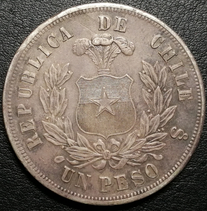 凡希社世界钱币微拍第七十期 1874智利比索大银原味XF+