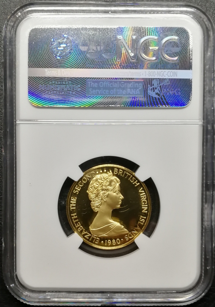 凡希社世界钱币微拍第七十期 1980英属维尔京100元金币NGC-PF69UC