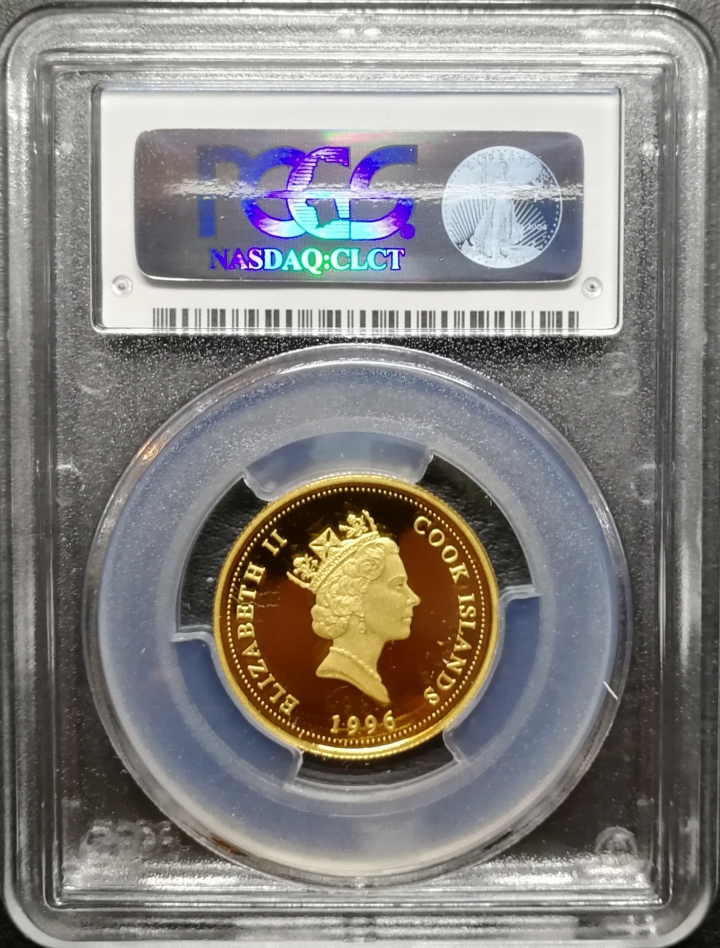 凡希社世界钱币微拍第七十期 1996库克群岛米老鼠100元彩金PCGS-PF69DCAM