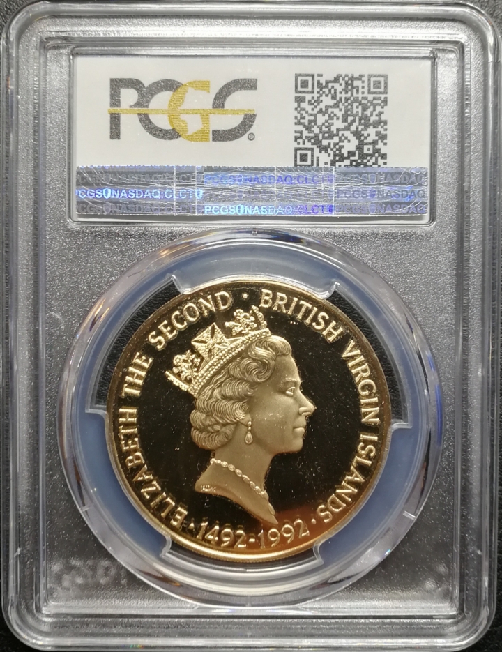 凡希社世界钱币微拍第七十期 1992英属维尔京500元哥伦布金币PCGS-PF68DCAM