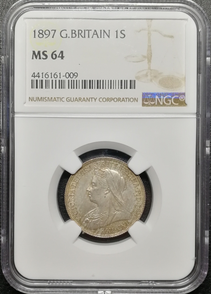 凡希社世界钱币微拍第七十期 1897老维批纱先令NGC-MS64