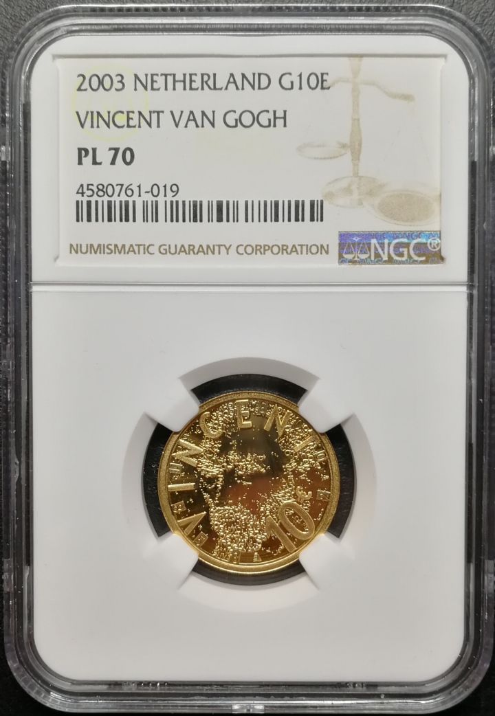 凡希社世界钱币微拍第七十期 2003荷兰梵高纪念金币NGC-PF70UC