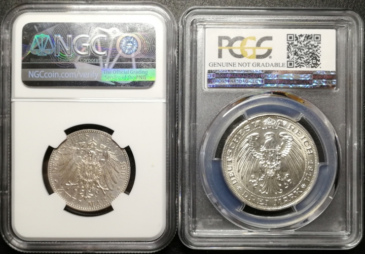 凡希社世界钱币微拍第七十期 普鲁士马克一对UNCD