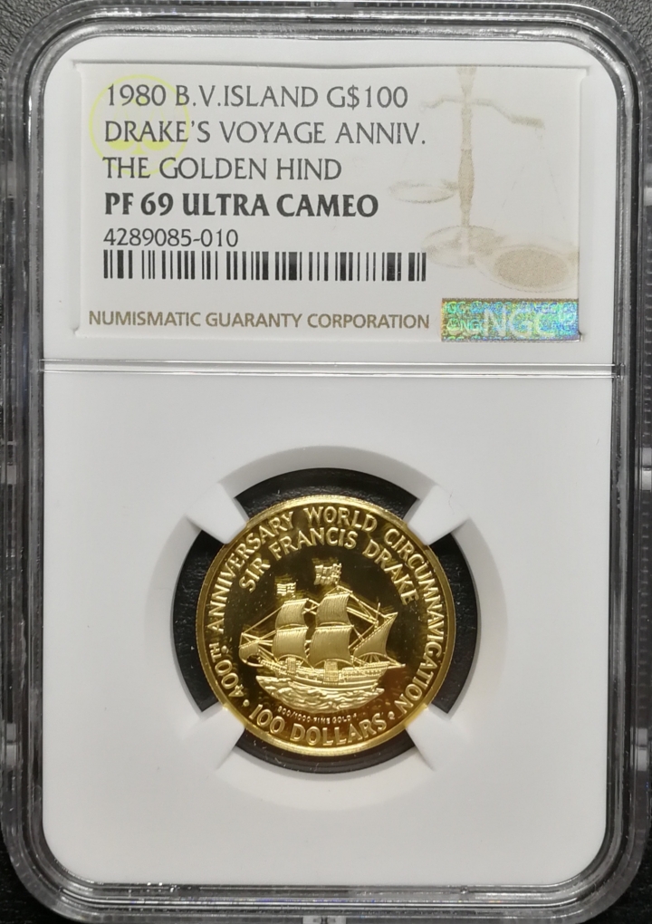 凡希社世界钱币微拍第七十期 1980英属维尔京100元金币NGC-PF69UC