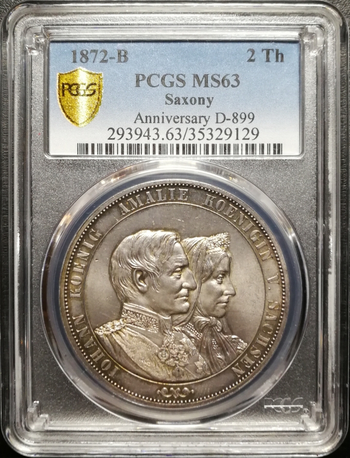 凡希社世界钱币微拍第七十期 1872萨克森金婚2泰勒PCGS-MS63