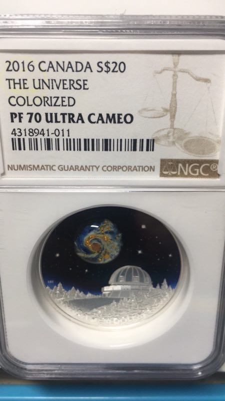 【随心拍】第1期 加拿大宇宙玻璃镶嵌银币