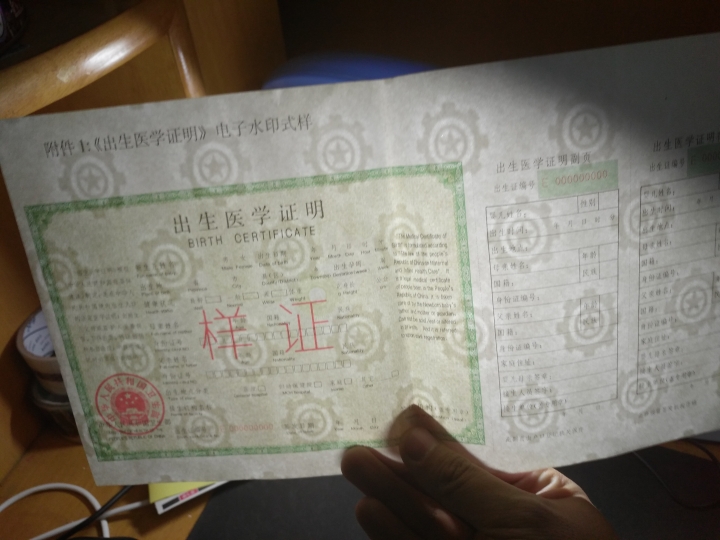 "鲸贝"乐淘第洪号拍卖 出生证明样张，有水印