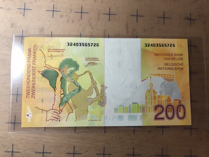 收藏联盟第六十九期拍卖裸钞场 比利时200法郎萨克斯