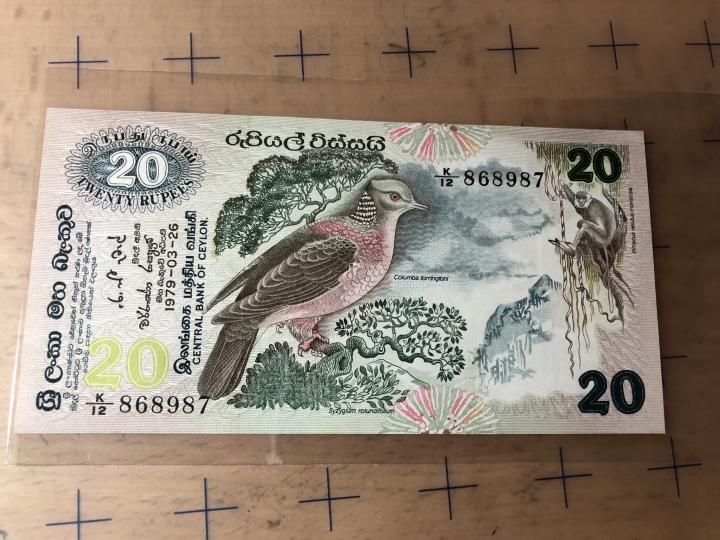 收藏联盟第六十九期拍卖裸钞场 斯里兰卡 锡兰7920 UNC