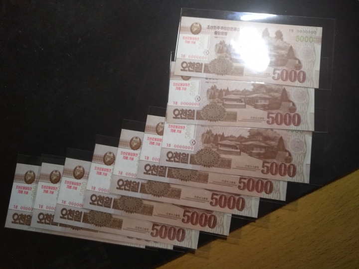 "鲸贝"乐淘第荒号拍卖 朝鲜2005年5000元70周年加盖九张，全新