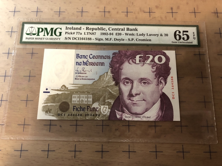 收藏联盟第七十期拍卖 爱尔兰9420大头娃娃 PMG65E