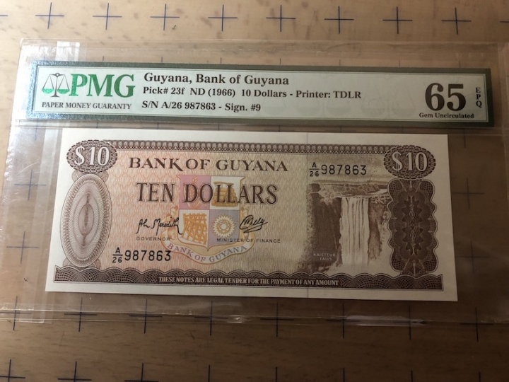 收藏联盟第七十期拍卖 圭亚那6610 PMG65E