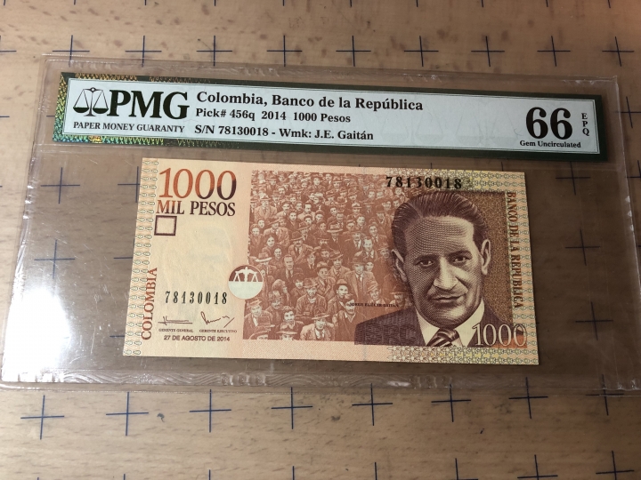 收藏联盟第七十期拍卖 哥伦比亚141000 PMG66E