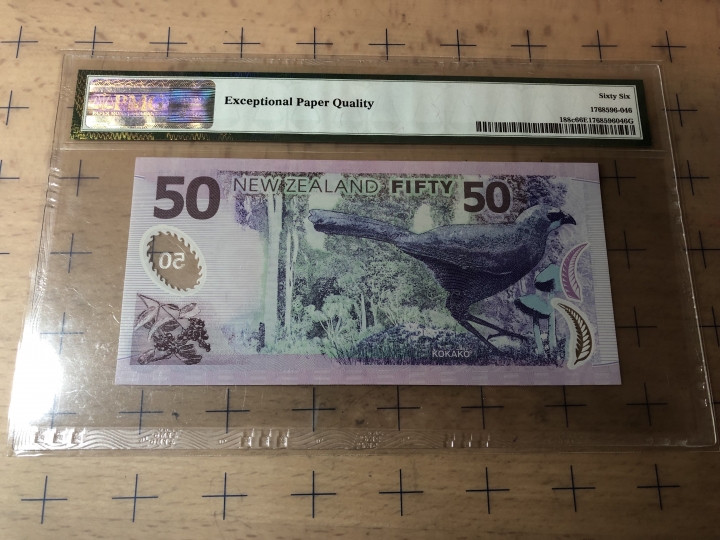 收藏联盟第七十期拍卖 新西兰1450塑料钞 PMG66E