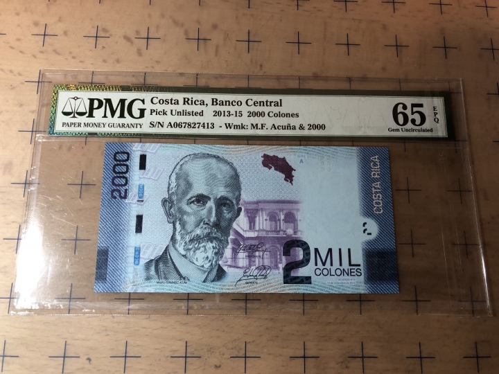 收藏联盟第七十期拍卖 哥斯达黎加 152000 PMG65E