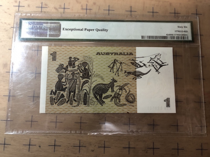 收藏联盟第七十期拍卖 澳洲831 女王纸钞 全无47 PMG66E