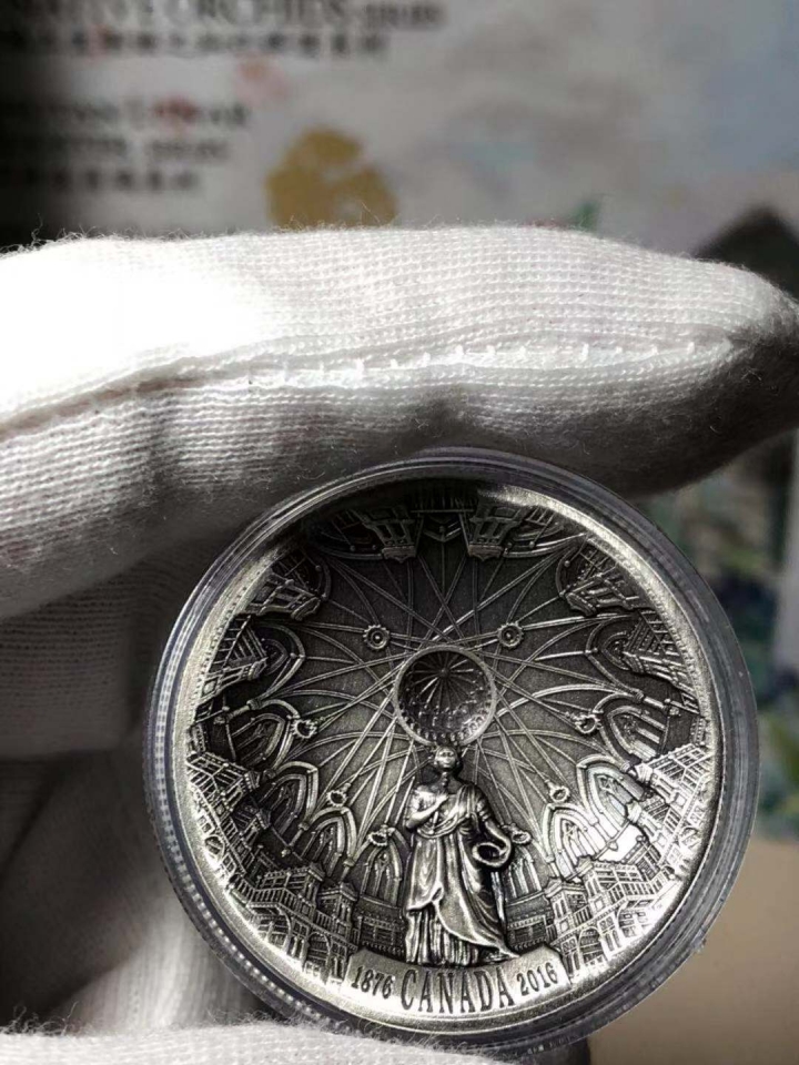 【随心拍】第2期 加拿大图书馆仿古弧形银币