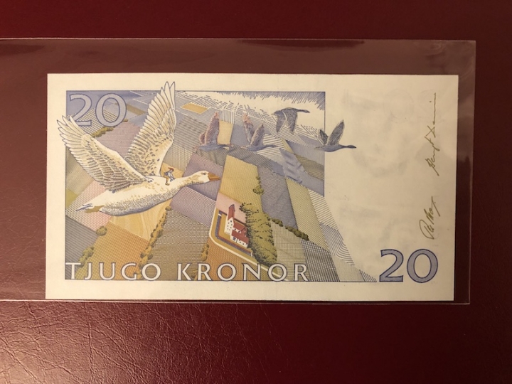 收藏联盟第七十一期拍卖 瑞典1991年初版骑鹅旅行记20克朗 UNC