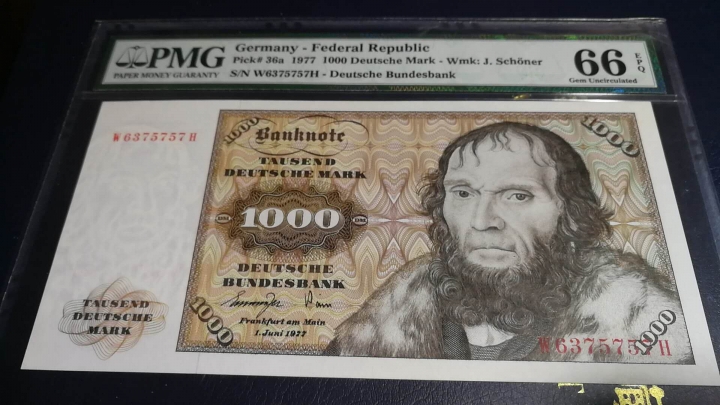收藏联盟第七十一期拍卖 德国倒二版771000舍那 PMG66E