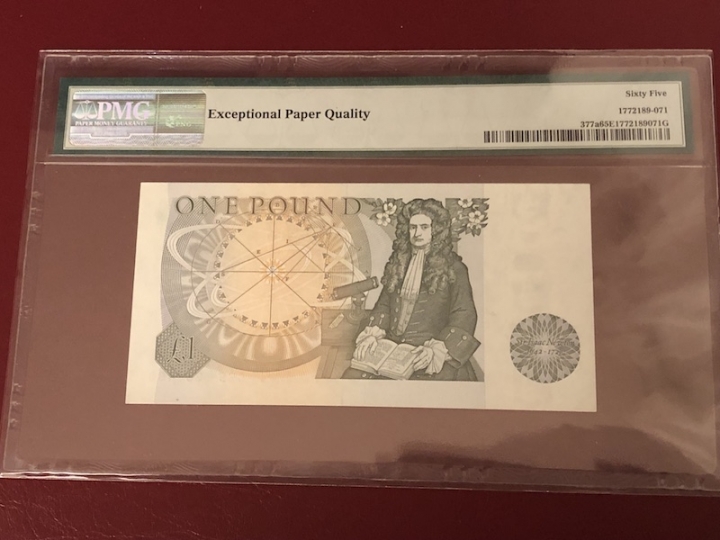 收藏联盟第七十一期拍卖 英国D序列1镑 PMG65E