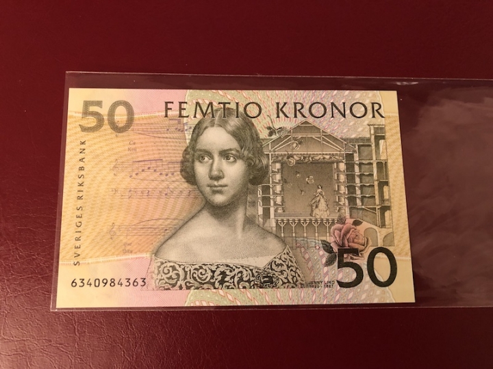 收藏联盟第七十一期拍卖 瑞典初夜莺50克朗 UNC