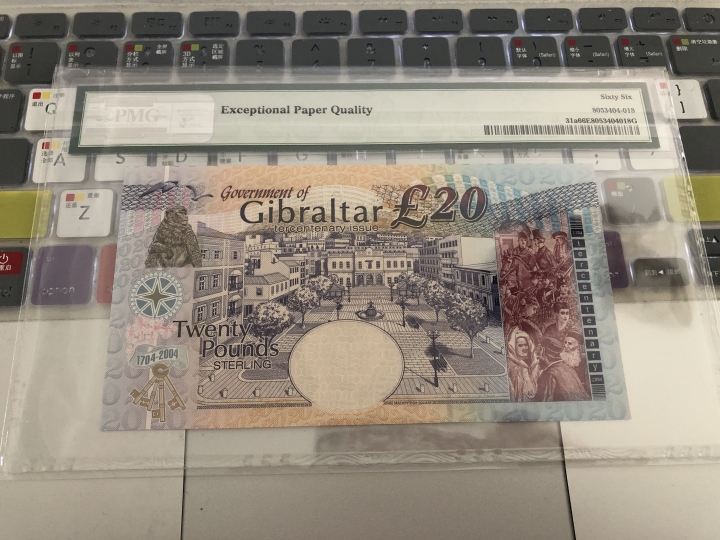 收藏联盟第七十一期拍卖 直布罗陀0420 纪念钞PMG66E