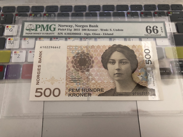 收藏联盟第七十一期拍卖 挪威15500 首发A冠 PMG66E