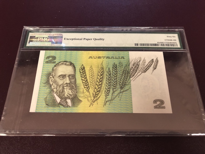 收藏联盟第七十二期拍卖 澳大利亚852 双豹子号尾888 PMG66E