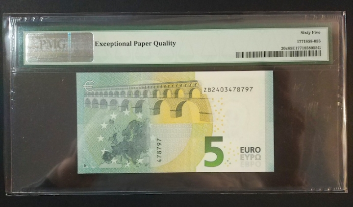 收藏联盟第七十二期拍卖 5欧元 2013版 比利时Z冠 PMG65E