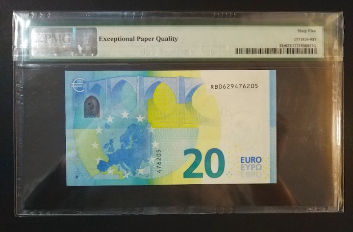 收藏联盟第七十二期拍卖 20欧元2013版 德国冠 PMG65E