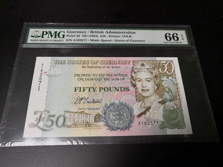 收藏联盟第七十二期拍卖 根西9450 PMG66E