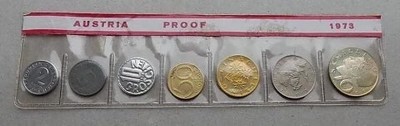 【币观天下】第五十二期拍卖 - 【奥地利】1973年精制套币7枚，含银币1枚，有氧化。