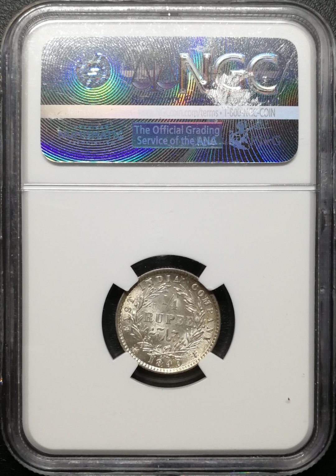 凡希社世界钱币微拍第七十四期 1940小维1/4卢比NGC-MS63