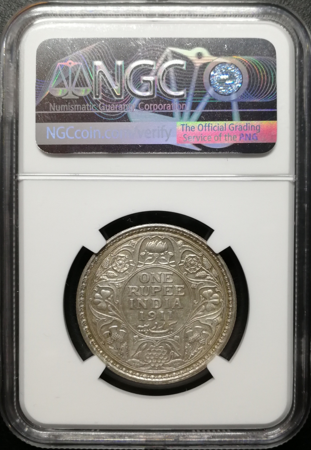 凡希社世界钱币微拍第七十四期 1911B印度猪卢比NGC-MS62