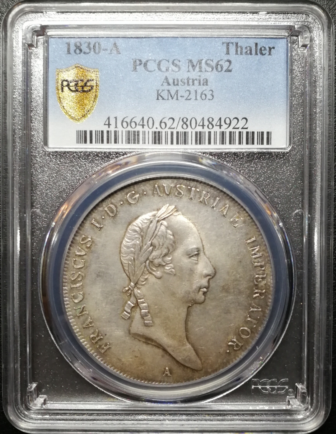 凡希社世界钱币微拍第七十四期 1830奥地利佛郎西斯一世泰勒大银PCGS-MS62