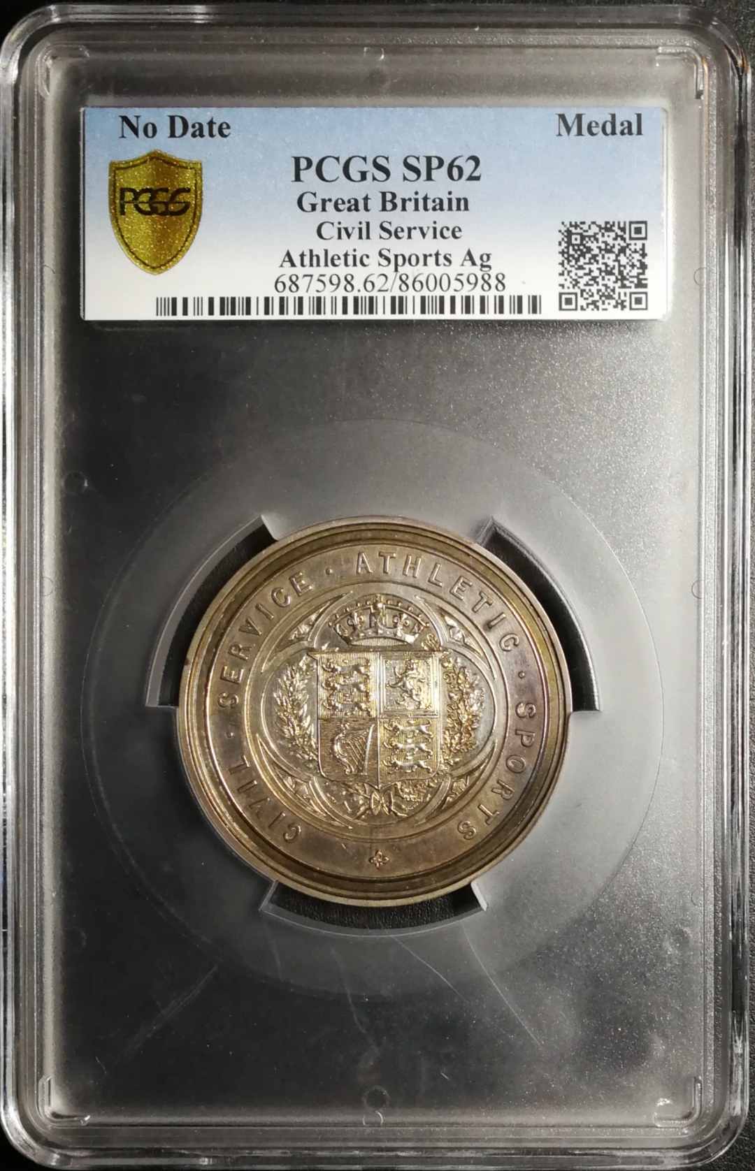 凡希社世界钱币微拍第七十四期 19世纪英国公务员体育运动大型银章PCGS-SP62
