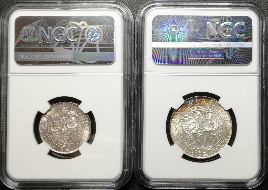 凡希社世界钱币微拍第七十四期 1899/1900老维先令佛罗林一对NGC-MS61/62