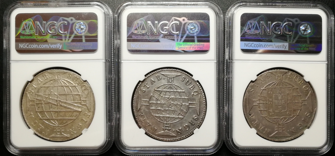 凡希社世界钱币微拍第七十四期 葡属巴西大银一组三枚