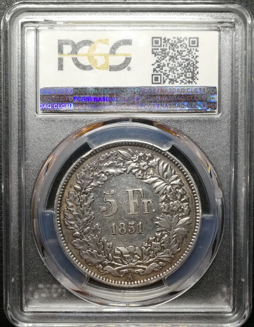 凡希社世界钱币微拍第七十四期 1851瑞士流通5法郎PCGS-XFD